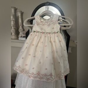 Elegant Floral Embroidered Kids Dress